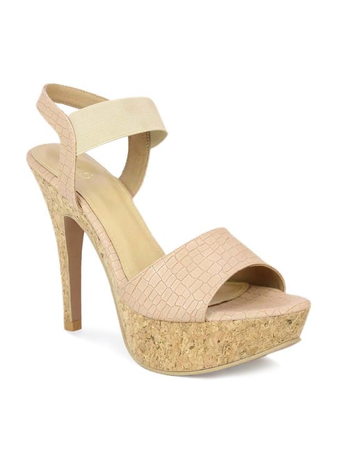 Inc 5 Inc.5 Women's Beige Ankle Strap Stilettos