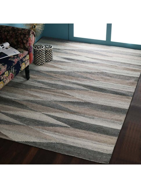 Pequra Beige & Brown Wool XL Carpet - Set of 1