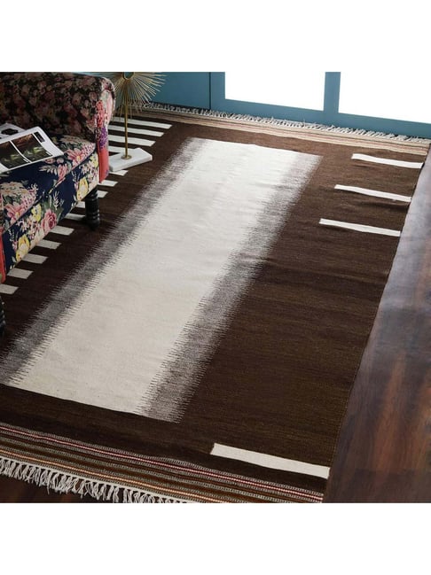 Pequra Brown & Beige Wool XL Carpet - Set of 1