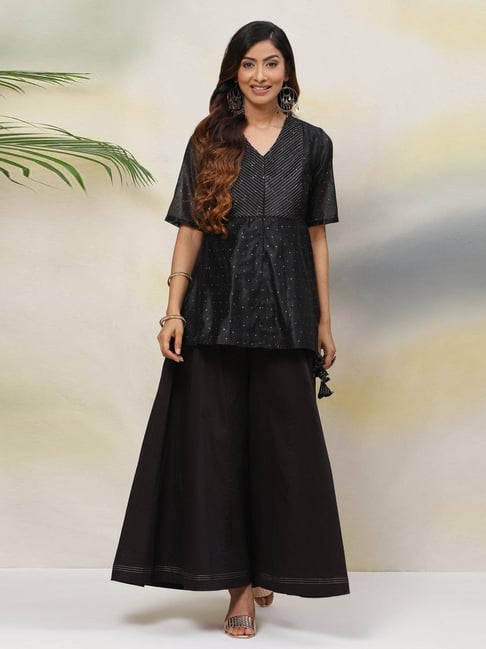 Buy Designer Indian Kurti Top With Pleated Palazzo Pants Set, Indian Blouse  With Palazzo Set, Indo Western Dress for Women, Indian Dress Online in  India - Etsy
