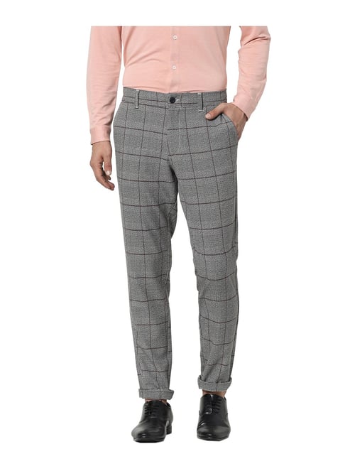 Men's Grey Window Checked Formal Trousers at Rs 1087.00 | New Delhi| ID:  2851948604462