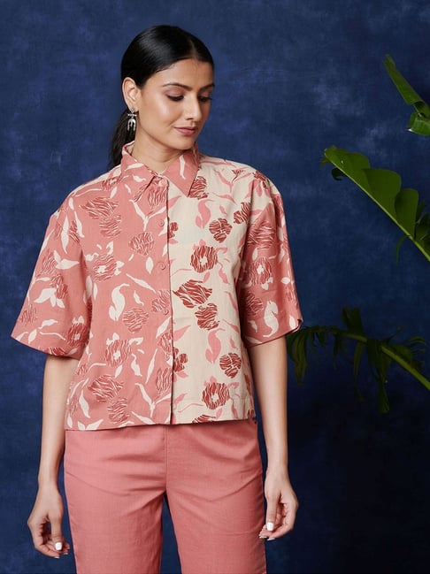 Fabindia Pink Printed Shirt Price in India