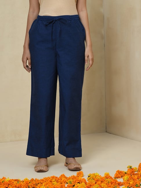 Fabindia Navy Cotton Pants-picture-37