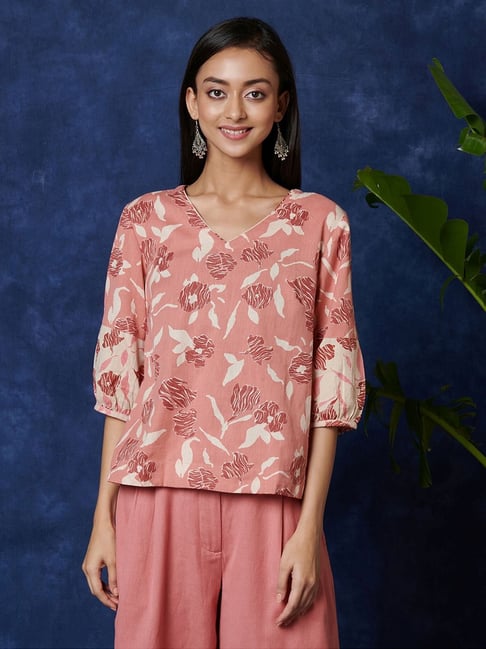 Fabindia Pink Printed Tunic