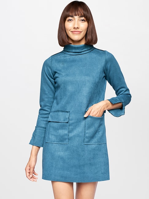AND Teal Textured Dress Price in India