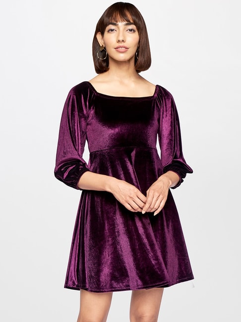 AND Wine Comfort Fit Dress Price in India