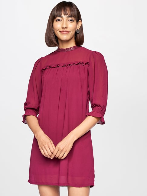 AND Wine Comfort Fit Dress Price in India