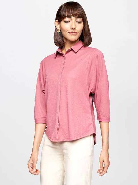 AND Rose Pink Loose Fit Shirt Price in India