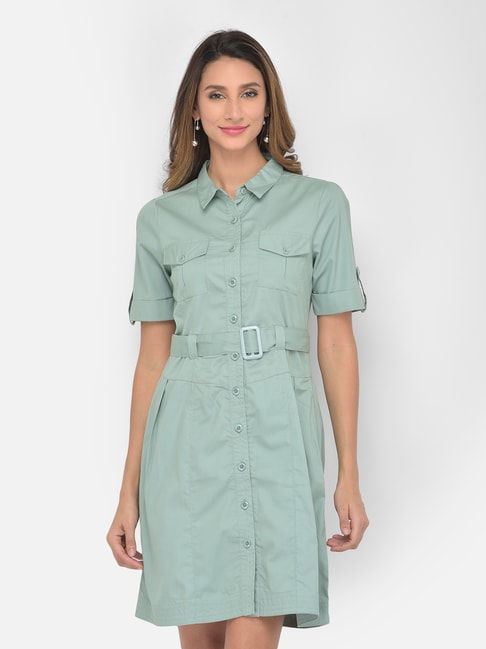 Latin Quarters Green Shirt Dress Price in India