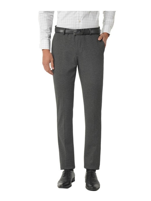 Men's Dark Charcoal Twill Classic Fit Suit Pants | Hawes & Curtis
