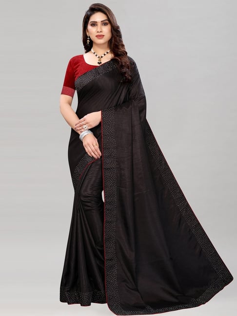 Buy CLOMITA Women Black Solid Georgette Saree Online at Best Prices in  India - JioMart.