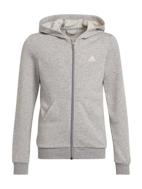 Adidas Kids Grey Cotton Hoodie