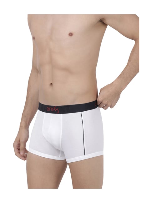 Buy One8 by Virat Kohli White & Orange Cotton Trunks (Pack of 2