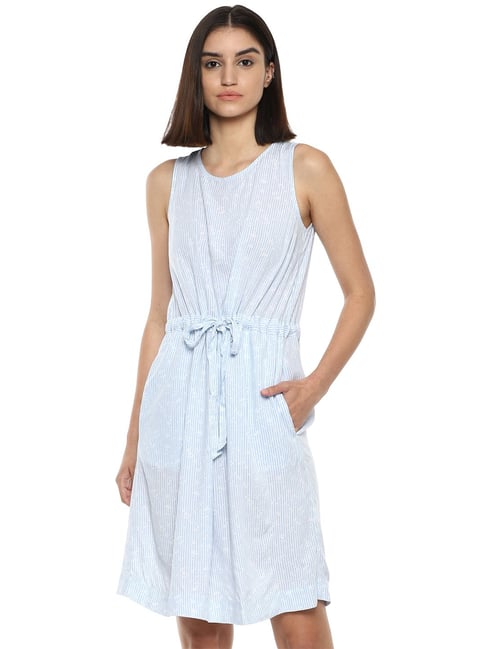 Van Heusen Blue Striped A-Line Dress Price in India