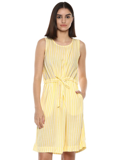 Van Heusen Yellow Striped A-Line Dress Price in India