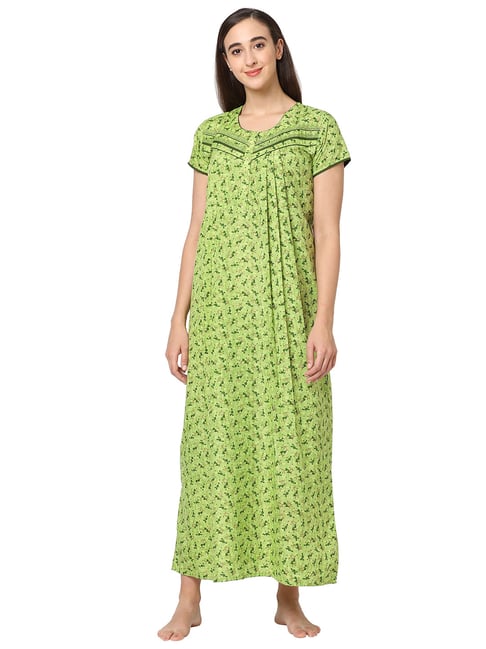 Sweet Dreams Green Printed Nighty