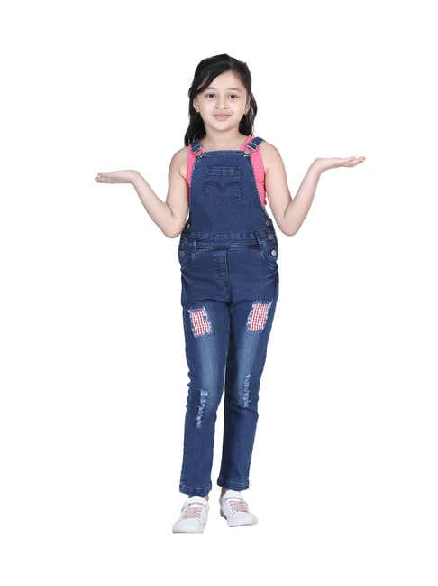 StyleStone Kids Distressed Navy Dungaree