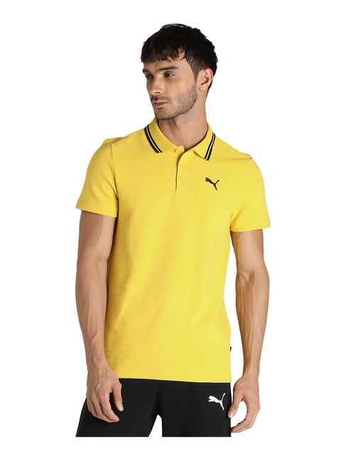 Puma Yellow Cotton Polo T-Shirt