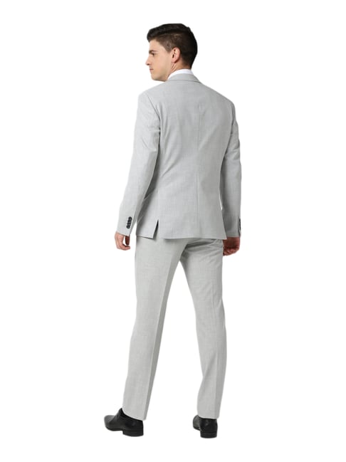 Stylish Light Grey Three-Piece Suit for Men – VARDO