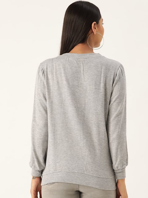 Buy Belle Fille Grey Lace Sweatshirt for Women Online @ Tata CLiQ