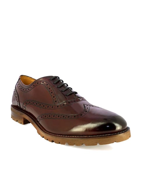 Alberto Torresi Men's Maroon Brogue Shoes