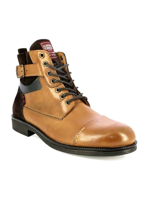 Alberto Torresi Men's Tan Derby Boots