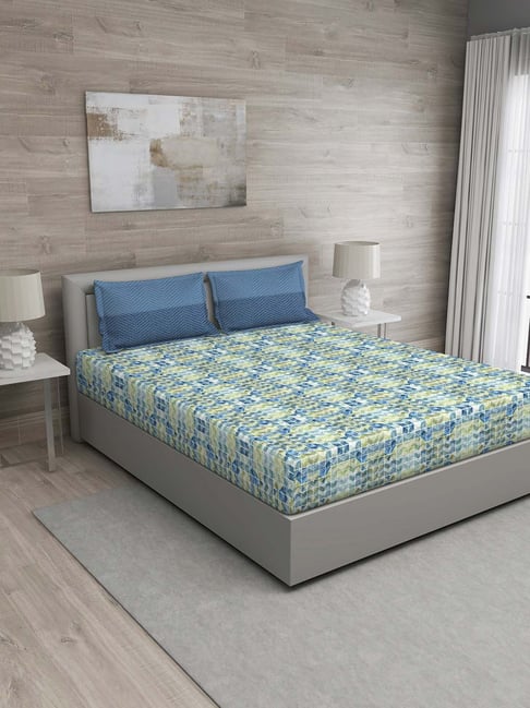 GM Multicolor 100% Cotton 150 TC Queen Bedsheet Set-picture-36