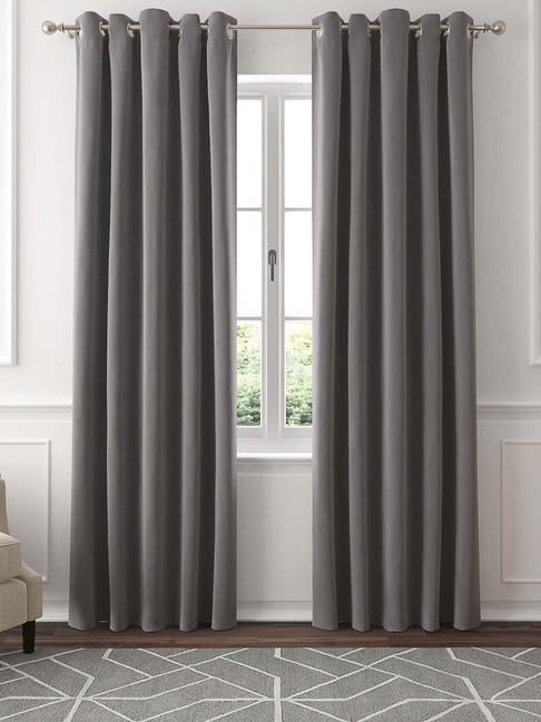 GM Dark Grey Polyester Curtain - Set of 2-picture-41