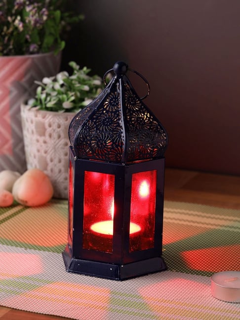 Aapno Rajasthan Black Ceramic Lantern - Set of 1-picture-20