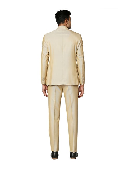 Beige Men Suits Slim Fit Jacket 3 Piece For Wedding Groom Formal Suits/Blazer  Pants And Vest Solid Color Classic Fit Fashion Set - AliExpress