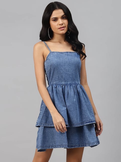 Melon by PlusS Blue Cotton Dress