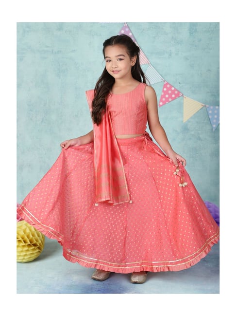Buy Cotton Printed 2Pc Lehenga Choli Set for Kids Online at Fabindia |  10717484