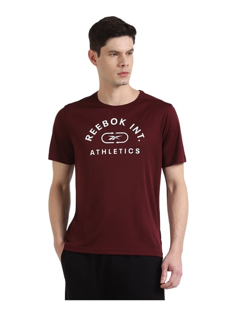 Reebok Maroon Round Neck T-Shirt - Main Image
