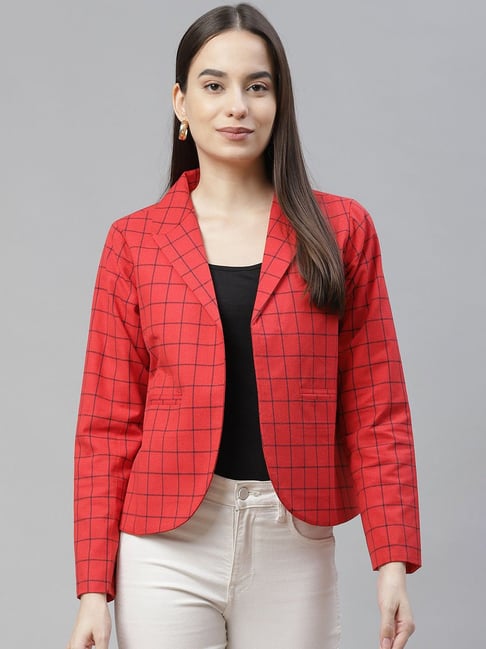 Cottinfab Red Checks Blazer