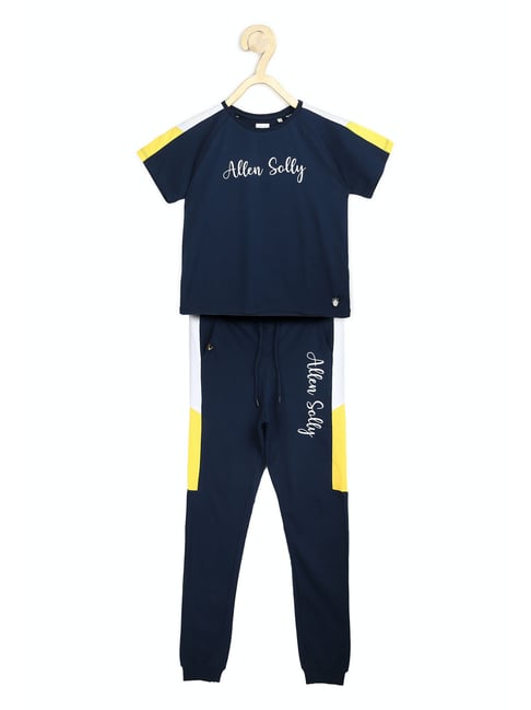 Allen Solly Junior Navy Printed T-Shirt with Joggers