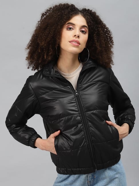 Buy PlusS Black Quilted Jacket for Women Online Tata CLiQ