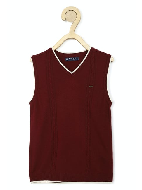 Allen Solly Junior Maroon Solid Sweater