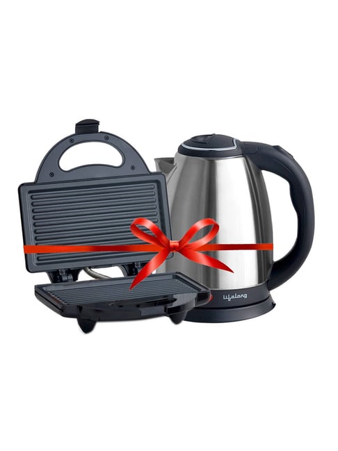 Lifelong LLCMB31 1.5L Electric Kettle With 750W Grill Sandwich Maker Combo (Silver/Black)