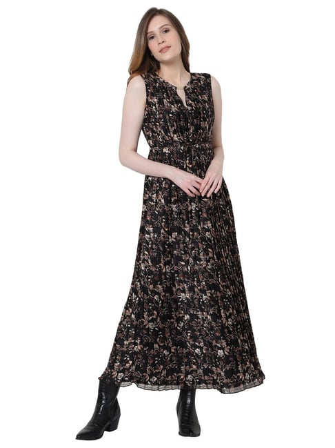 Vero Moda Black Printed Maxi Dress