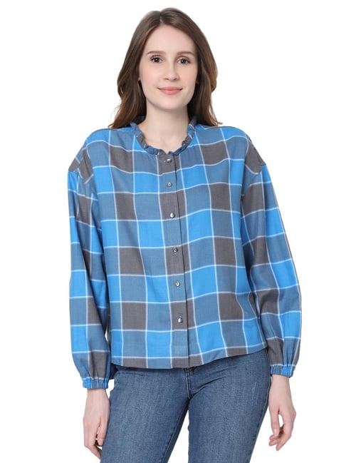 Vero Moda Blue Check Shirt