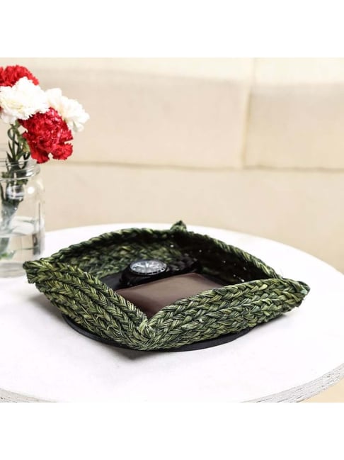 Unravel India Olive Green Charger Basket - Set of 1