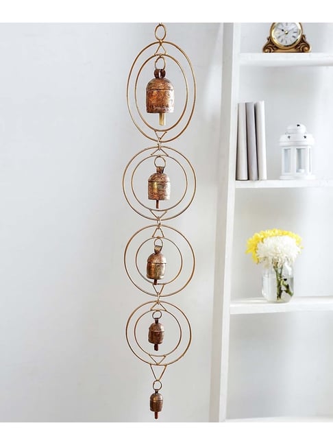 Unravel India Golden Copper Windchime - Set of 1-picture-36