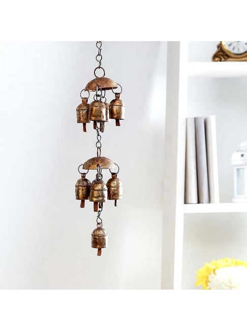 Unravel India Golden Copper Windchime - Set of 1-picture-15
