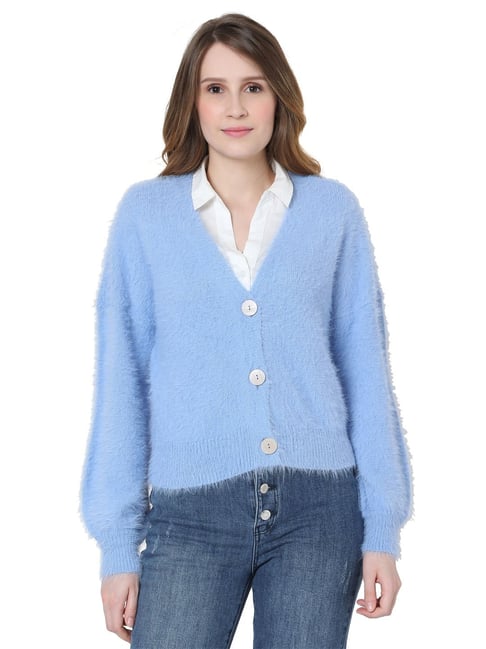 Vero Moda Blue Full Sleeves Cardigan