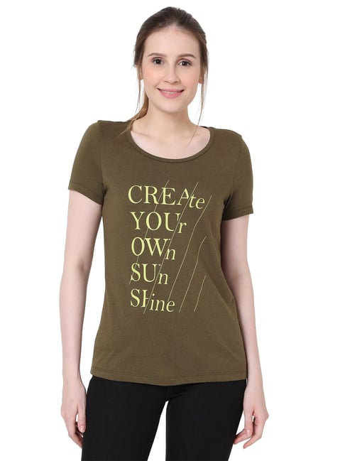 Vero Moda Olive Printed T-Shirt