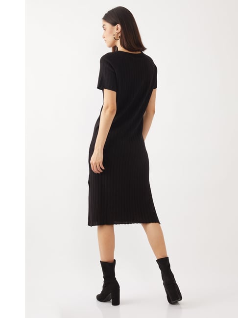 Surplice Sheer Swiss Dot Long Sleeve Dress for Women Knee Length Black  Small at Amazon Women's Clothing store