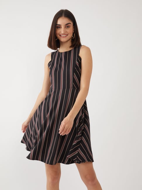 Zink London Black Striped Dress Price in India