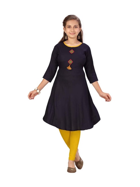 Kids girls kurta with sharara set cotton kurti  sharara for party wear  festive  traditional wear dress for baby girl 111 Years  Black