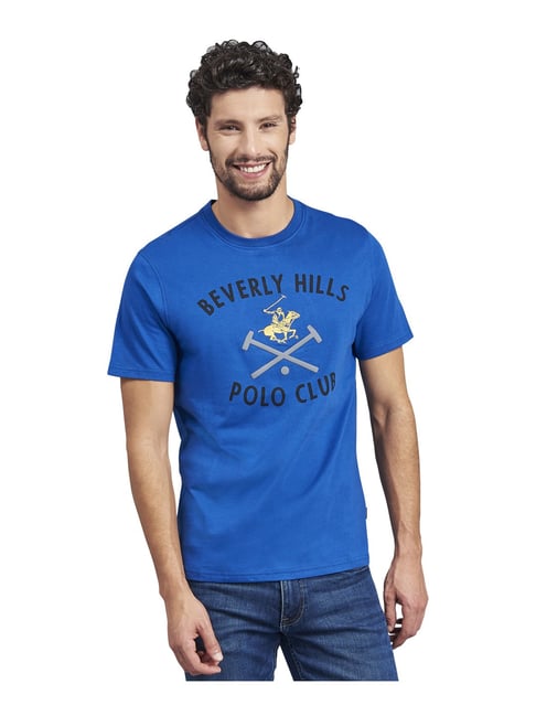 Buy Beverly Hills Polo Club Blue Logo Printed T-Shirt for Mens Online @  Tata CLiQ