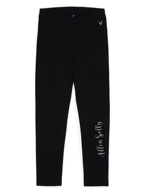 Allen Solly Junior Black Solid Trousers